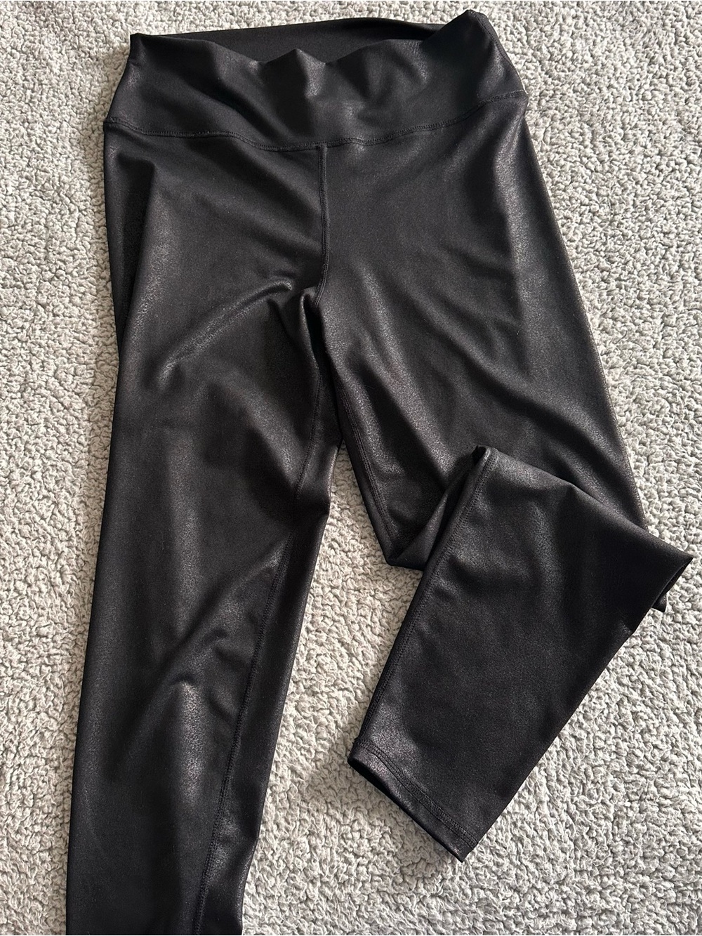 Pink Lily Black Faux Leather Leggings